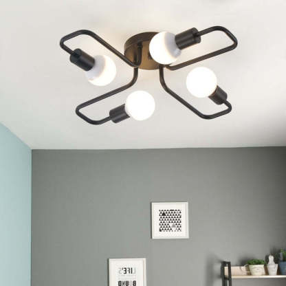Arisha Vintage Modern Minimalist Industrial Metal Black Ceiling Lamp - Neutral Decor