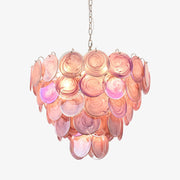 Ault Chandelier Pink Murano Disc Layered Contemporary-Neutral Decor