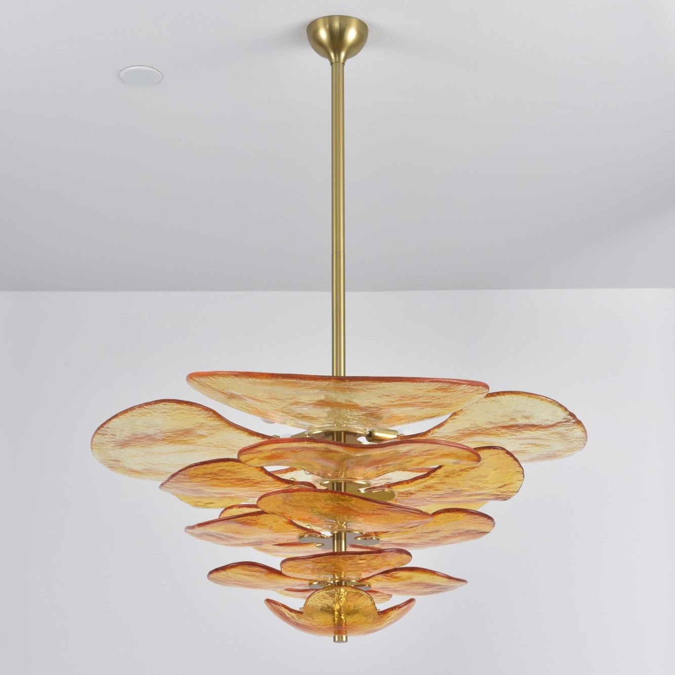 Crivs Chandelier Gold Murano Glass Petal Luxury-Neutral Decor