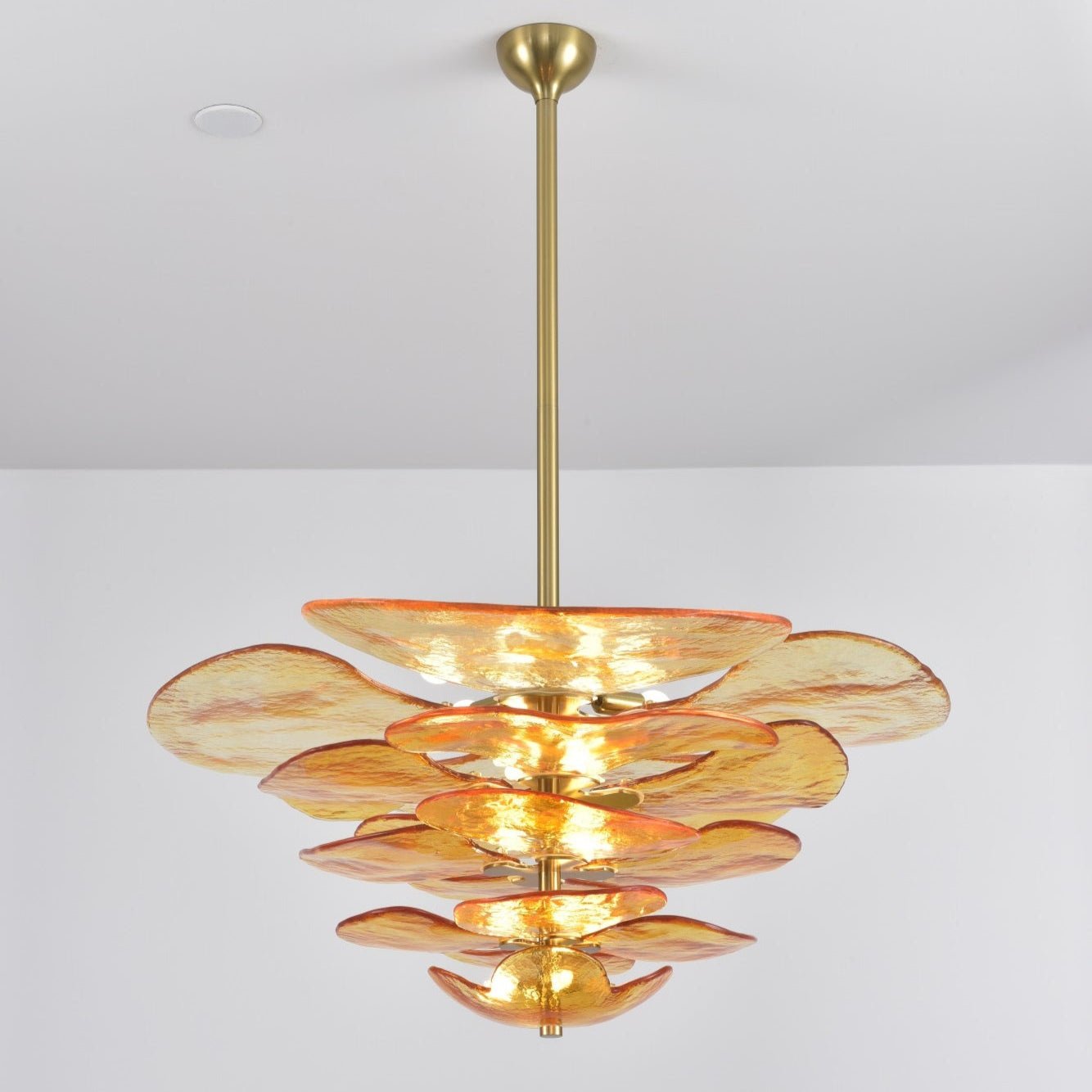 Crivs Chandelier Gold Murano Glass Petal Luxury-Neutral Decor