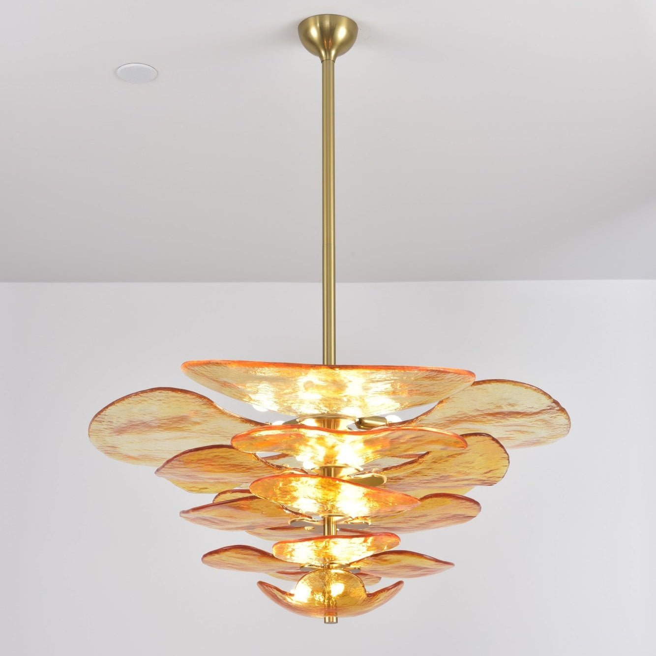 Crivs Chandelier Gold Murano Glass Petal Luxury-Neutral Decor