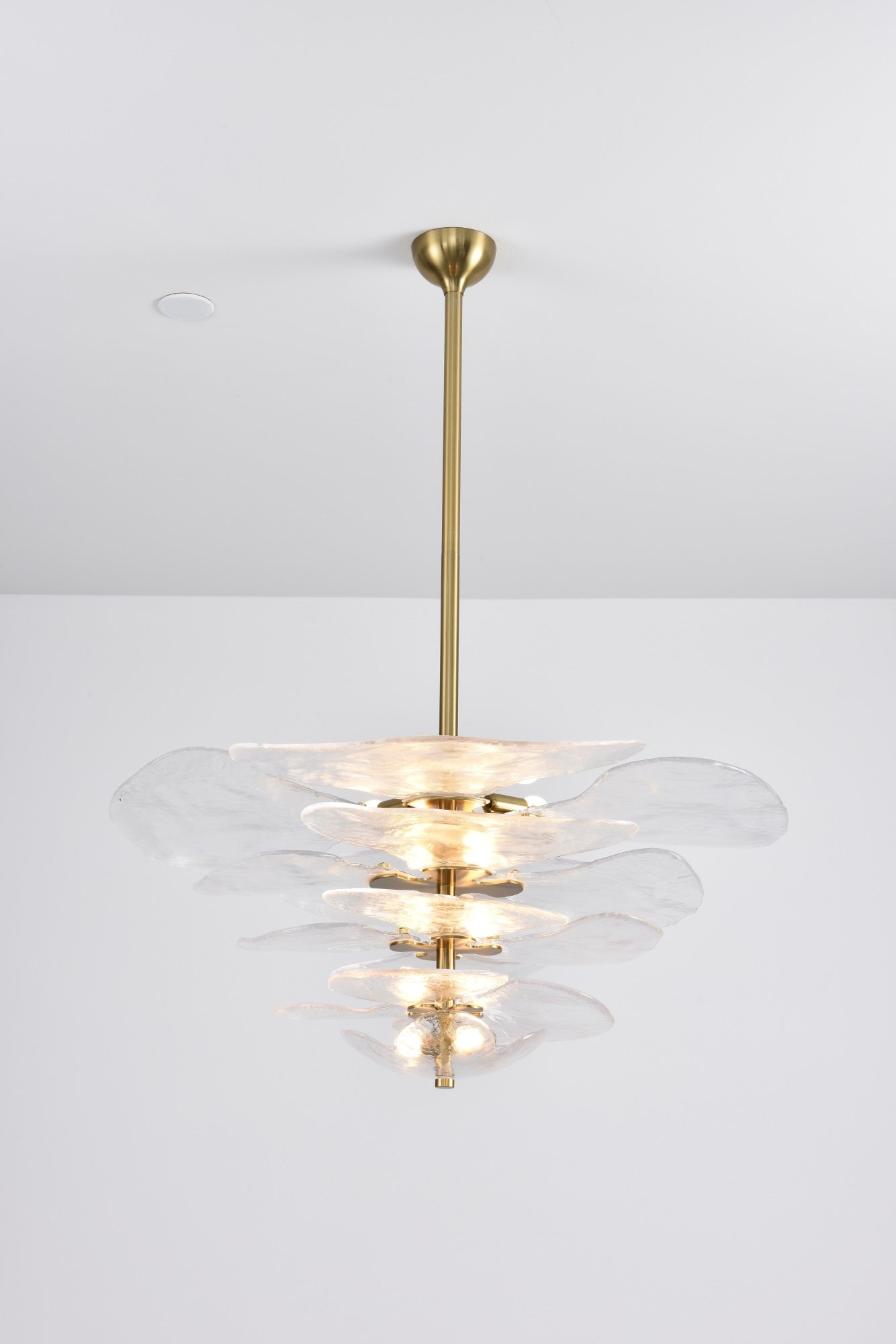 Crivs Chandelier Gold Murano Glass Petal Luxury-Neutral Decor