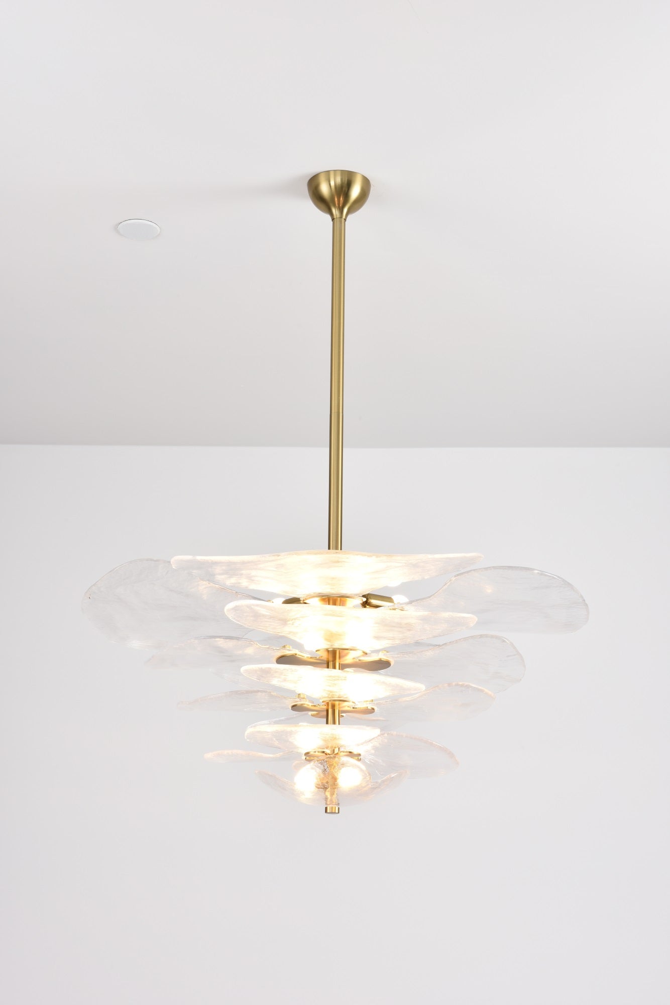 Crivs Chandelier Gold Murano Glass Petal Luxury-Neutral Decor