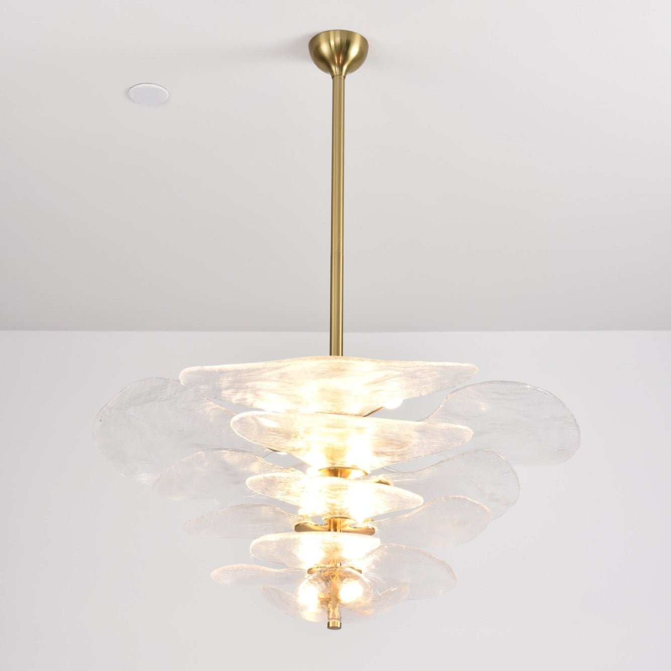 Crivs Chandelier Gold Murano Glass Petal Luxury-Neutral Decor