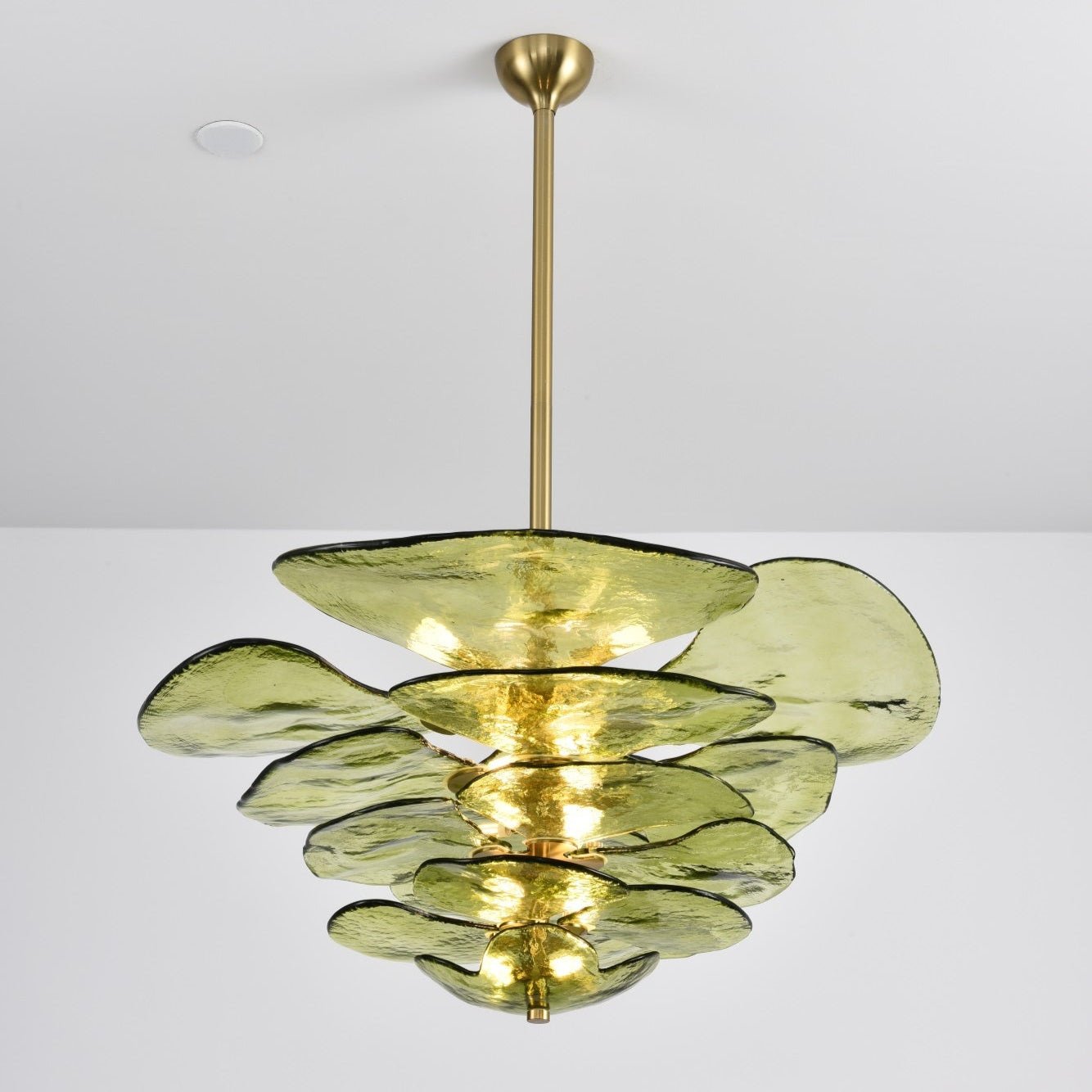 Crivs Chandelier Gold Murano Glass Petal Luxury-Neutral Decor