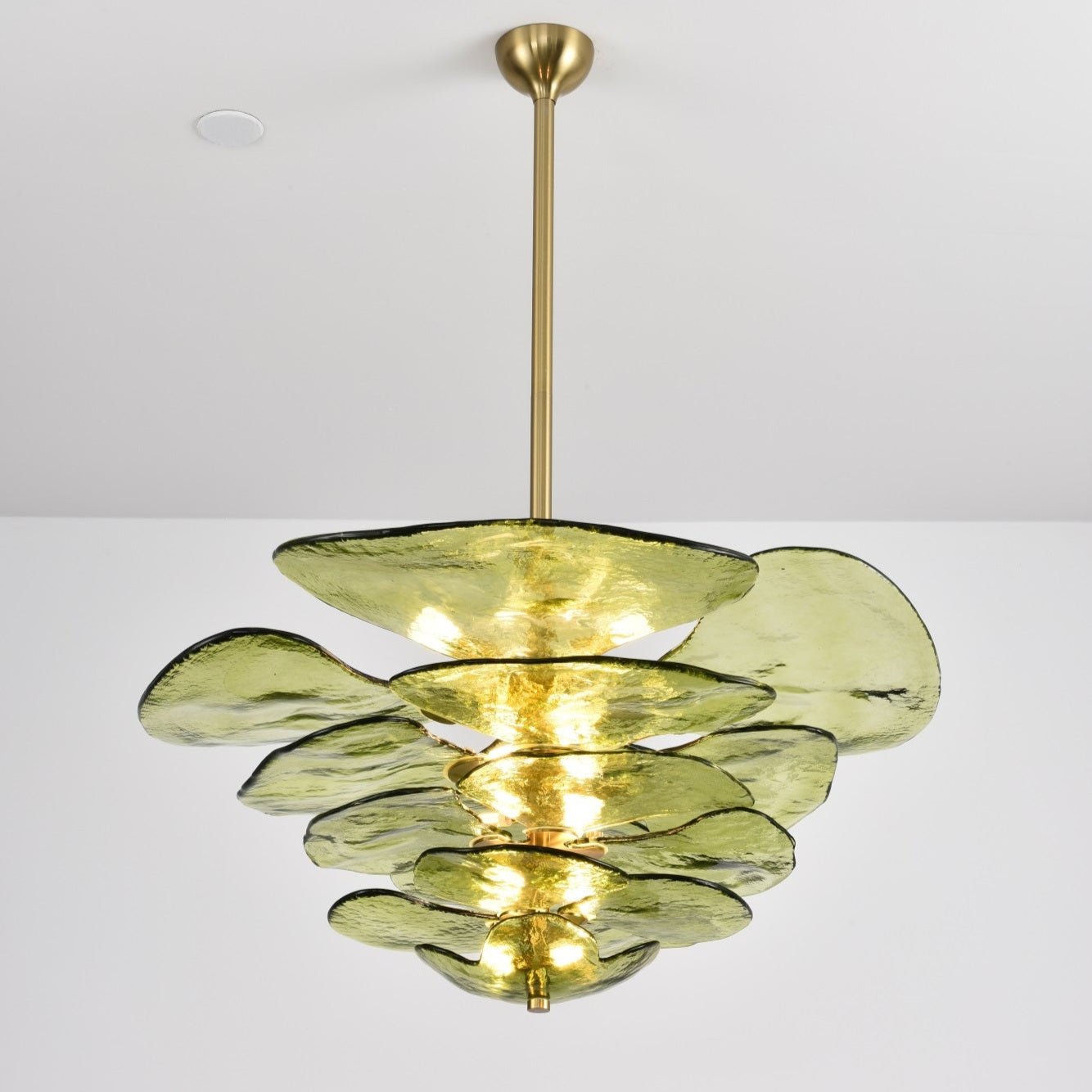 Crivs Chandelier Gold Murano Glass Petal Luxury-Neutral Decor