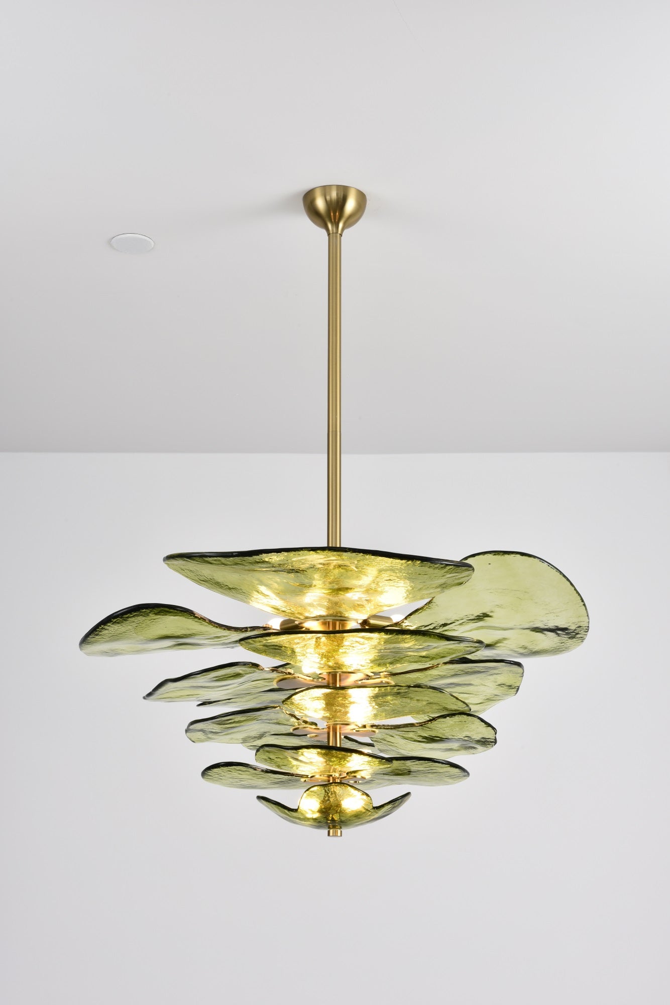Crivs Chandelier Gold Murano Glass Petal Luxury-Neutral Decor