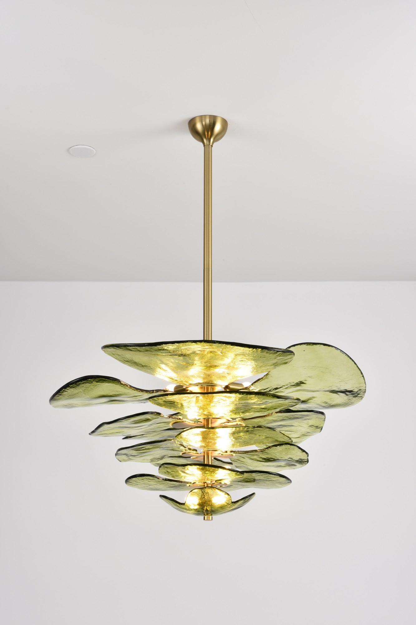 Crivs Chandelier Gold Murano Glass Petal Luxury-Neutral Decor