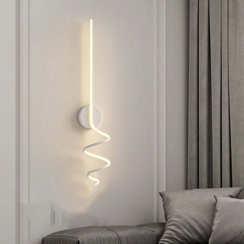 Arisha Modern LED Art Interior Wall Light Spiral, Black & White - Neutral Decor