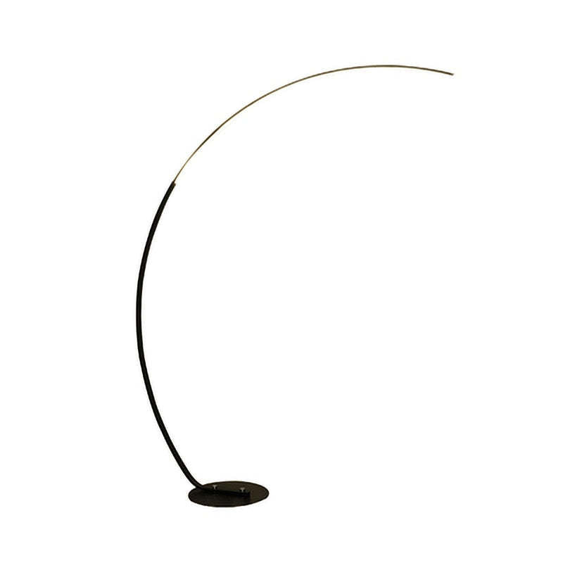 Mira Modern Arc LED Floor Lamp, Black/White, Metal/Silicon - Neutral Decor