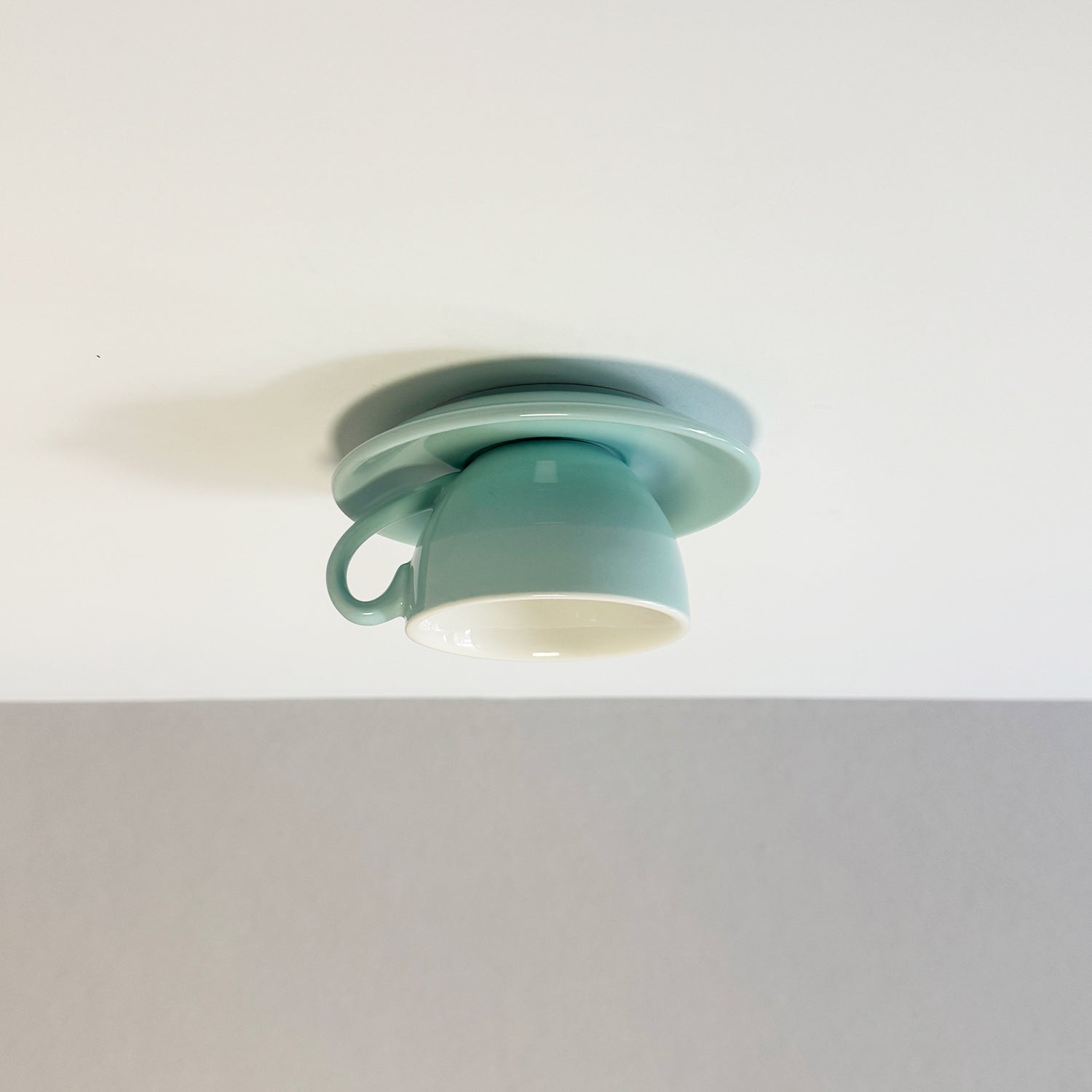 Aria Modern Coffee Cups Ceramic Flush Ceiling Lighting - Neutral Decor