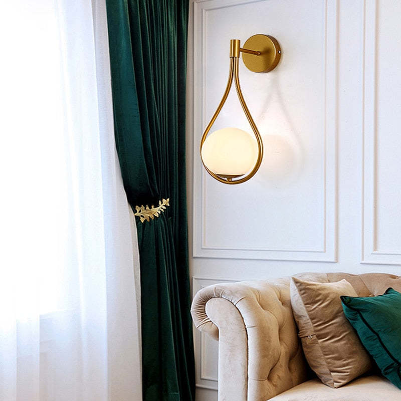 Valentina Drop Shape Wall Lamp, 2 Style - Neutral Decor