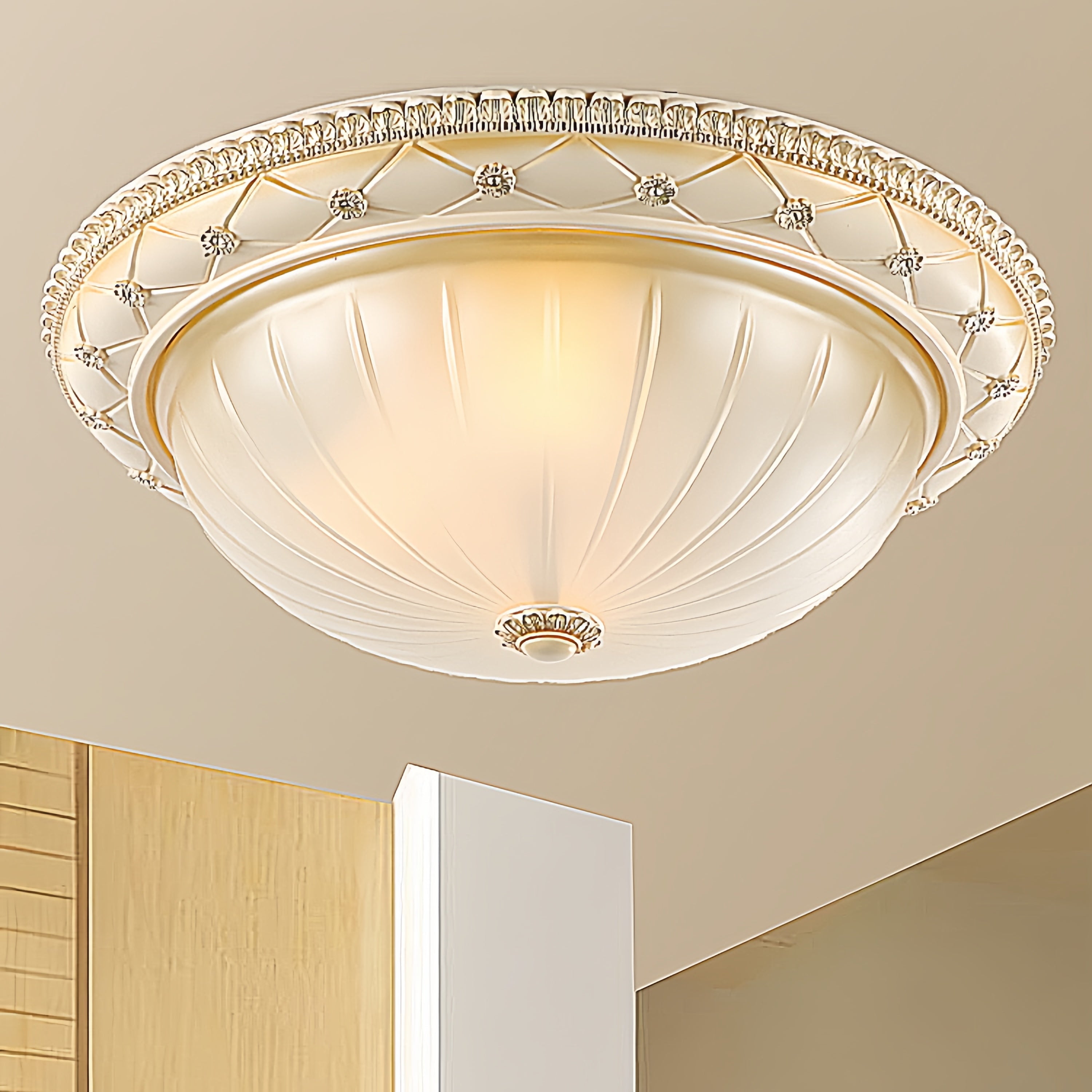Silva Minimalist Flush Mount Ceiling Light Resin Living Room - Neutral Decor