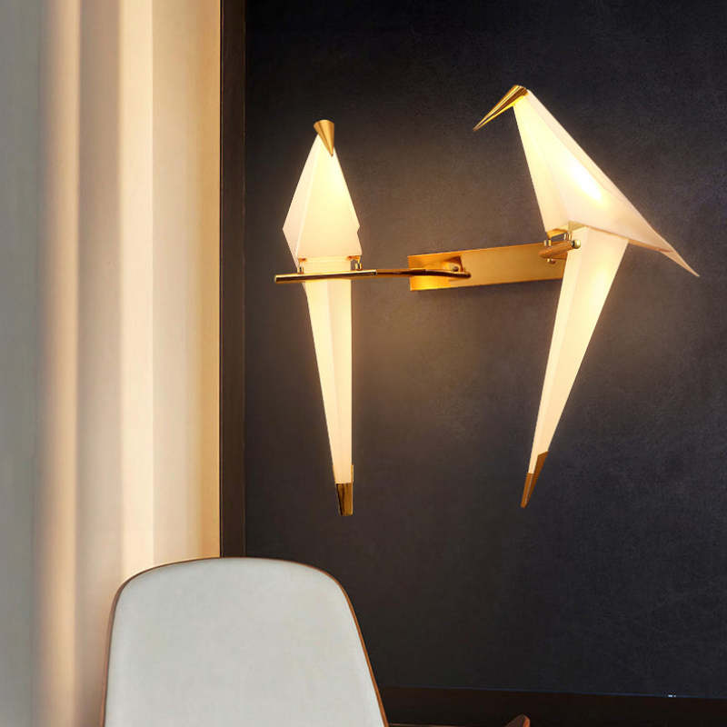 Arisha Wall Lamp Bird Vintage/Art-Deco, Metal/Acrylic, Bedroom - Neutral Decor