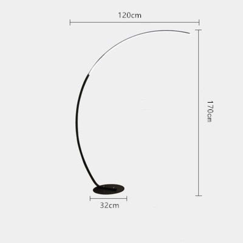 Mira Modern Arc LED Floor Lamp, Black/White, Metal/Silicon - Neutral Decor