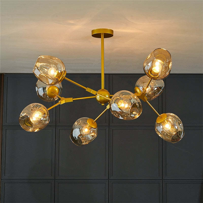 Valentina Modern Bubble Metal Pendant Light, Black/Gold - Neutral Decor