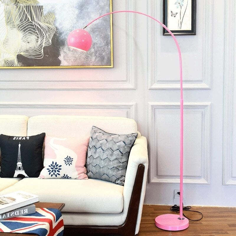 Mira Macaron Modern Fishing Arc Floor Lamp - Neutral Decor