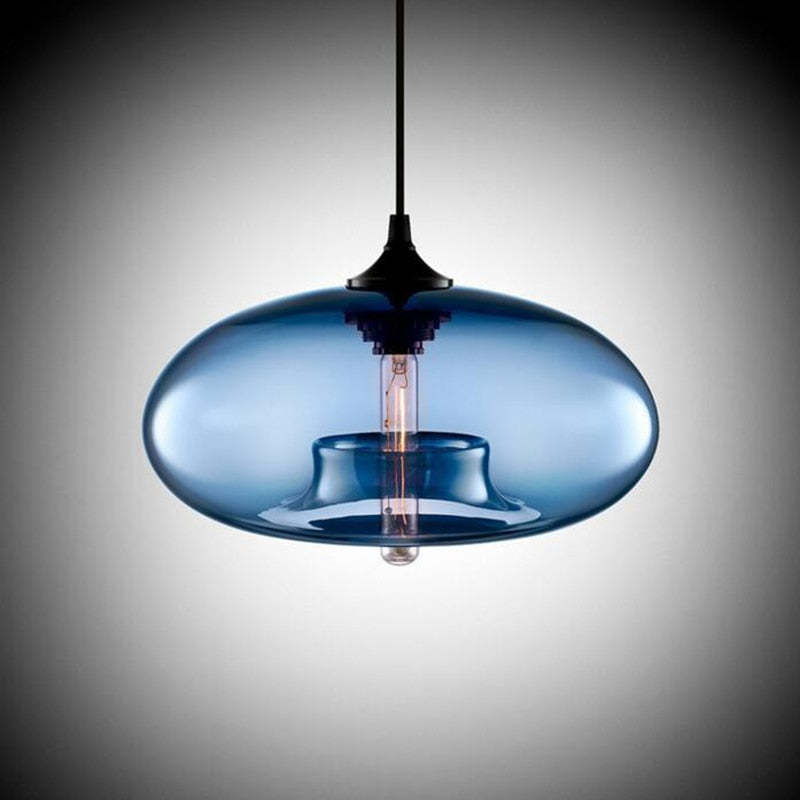 Valentina Modern Bread Shaped Glass Pendant Light, 6 Colour - Neutral Decor