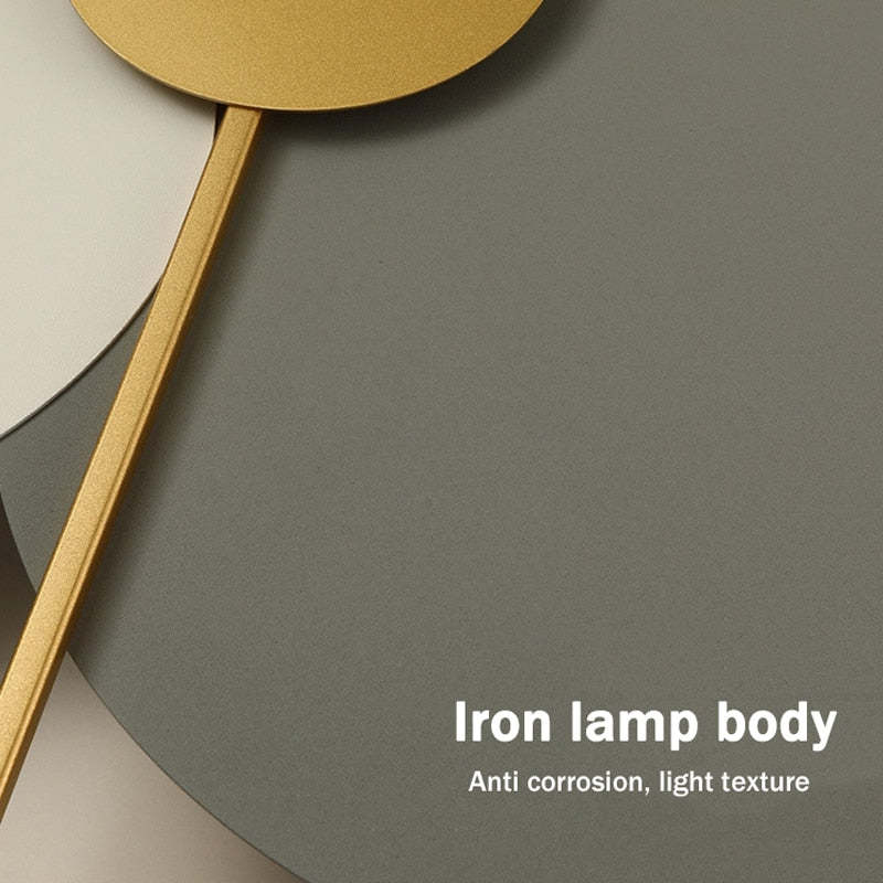 Arisha Modern Clock Metal Painted Wall Light LED Light Bedroom - Neutral Decor