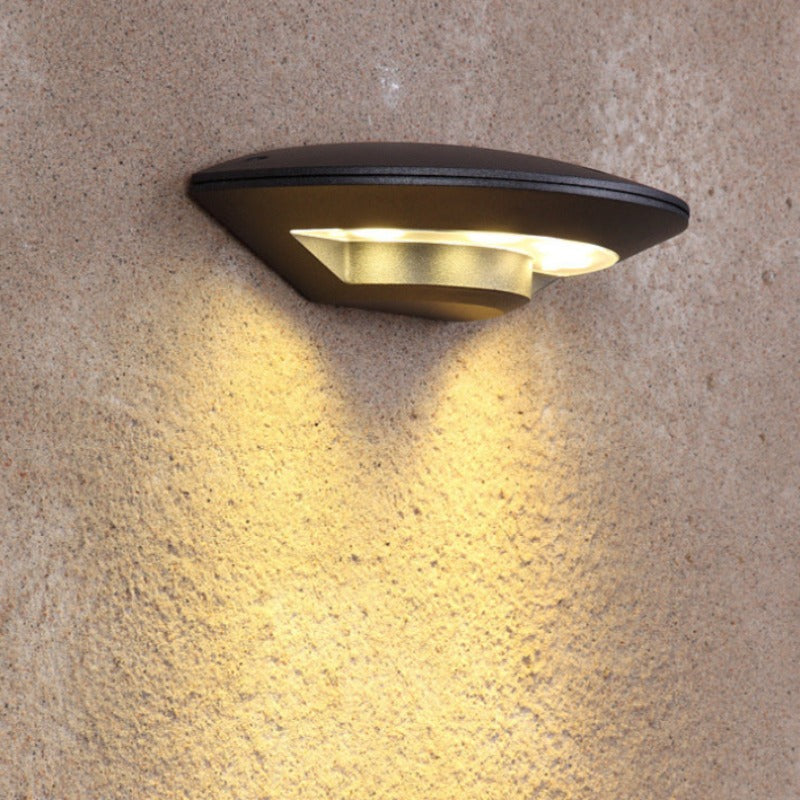 Ray Wall Lamp Flying Saucer, Metal LED, Black, Outdoor - Neutral Decor