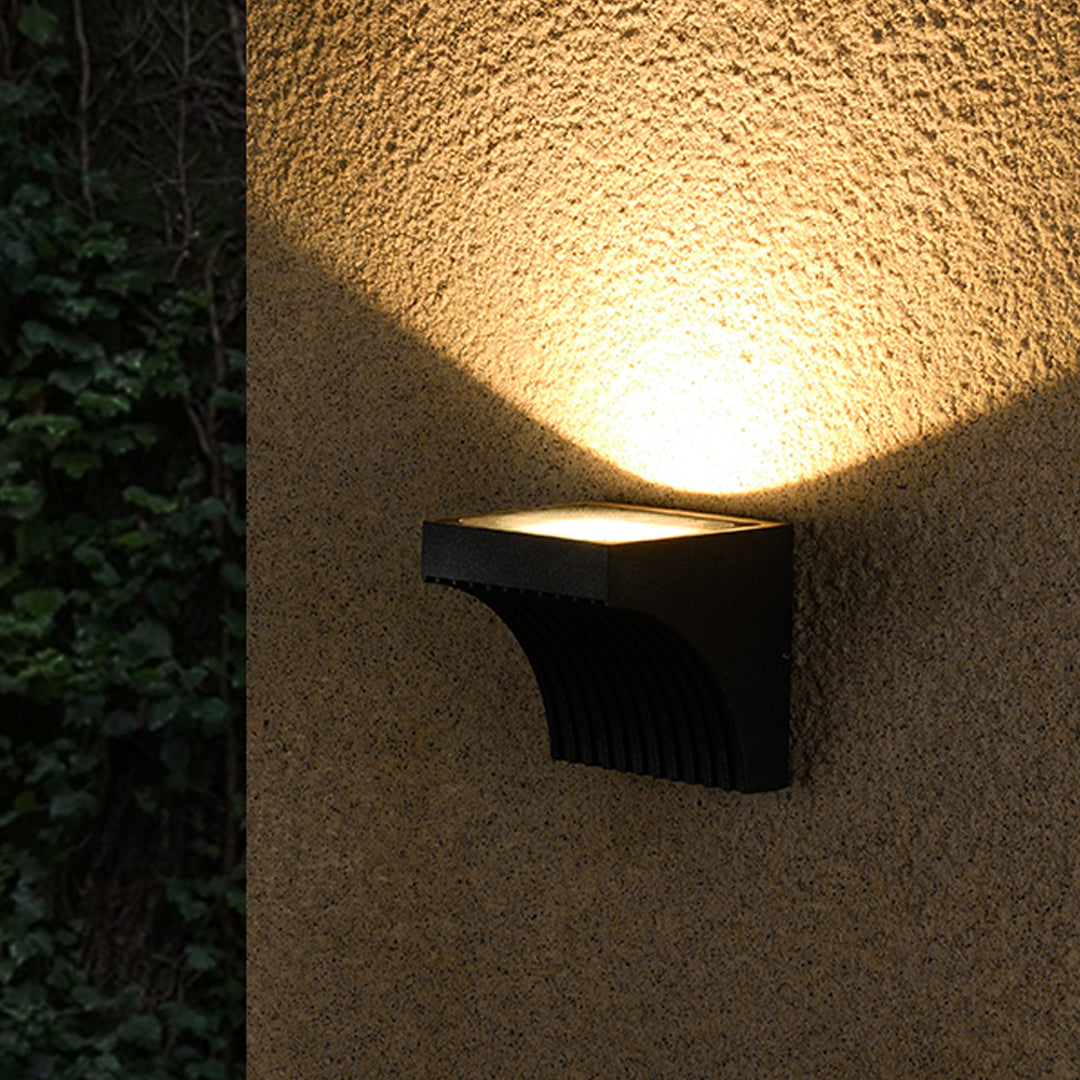 Harlan Industrial Minimalist Glass Outdoor Wall Light