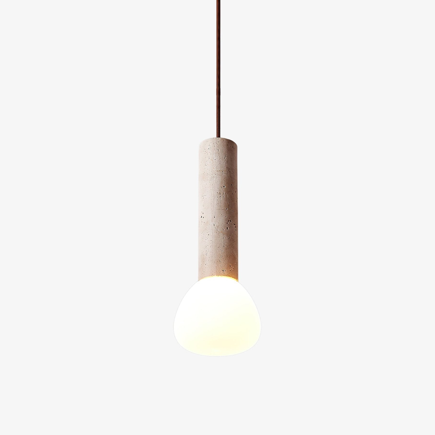 Beia Minimalist Travertine Pendant Light-Neutral Decor