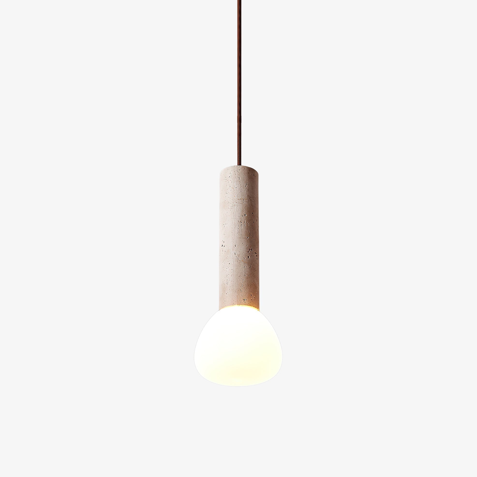 Beia Minimalist Travertine Pendant Light-Neutral Decor