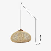 Cora Pendant Lamp Rattan Swag Woven-Neutral Decor