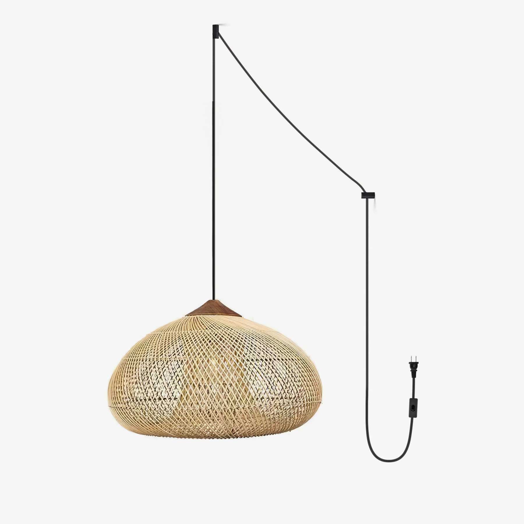 Cora Pendant Lamp Rattan Swag Woven-Neutral Decor