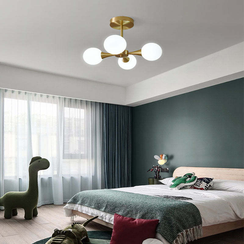 Valentina Contemporary Flush Mount Ceiling Light, Glass Bubble - Neutral Decor
