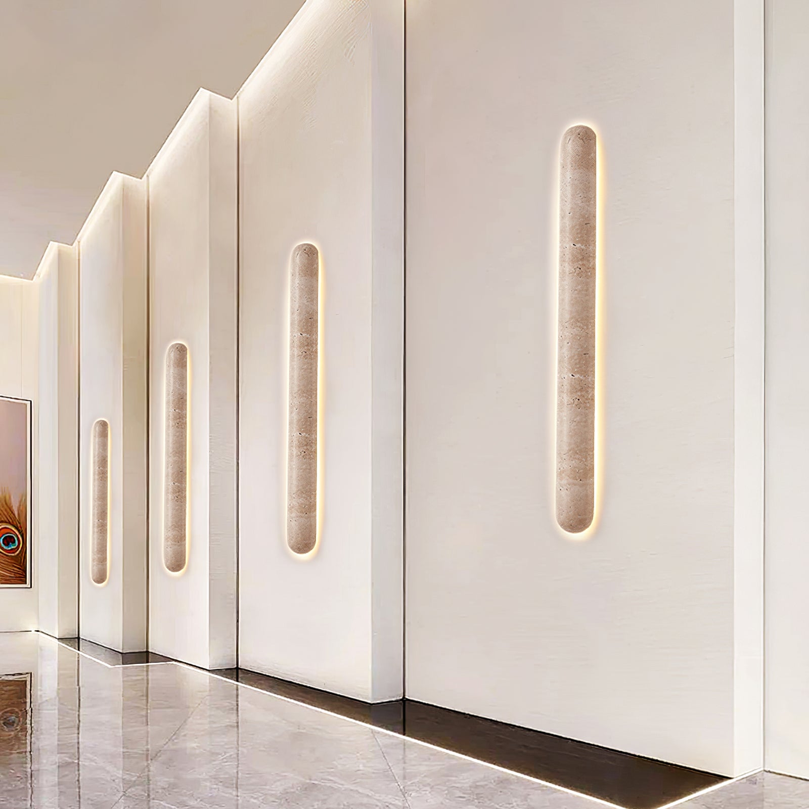 Varo Travertine Wall Light-Neutral Decor