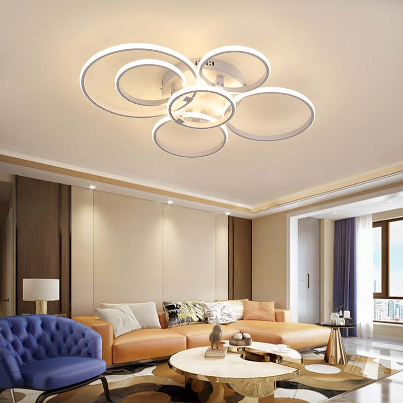 Arisha LED Ceiling Light Circle Ring, Black & White - Neutral Decor