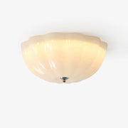 Uphaara Modern Minimalist Opal Shell Glass Ceiling Lamp-Neutral Decor