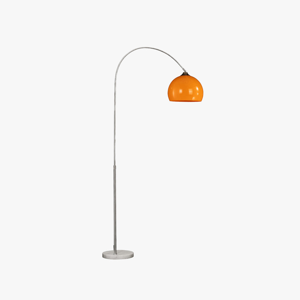Mira Floor Arc Lamp, Tall Floor Light, Modern, Orange/ White - Neutral Decor