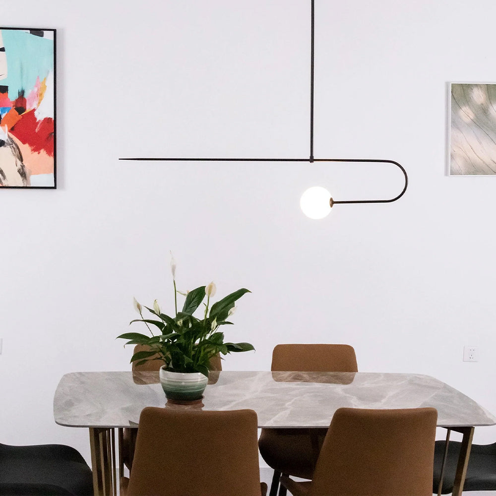 Arisha Minimalist Linear Mobile Pendant Light, Black - Neutral Decor