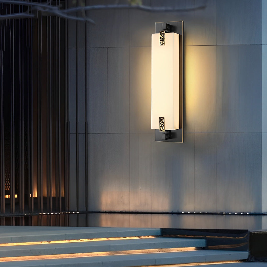 Frank LED Classic Retro Copper Marble Outdoor Wall Lights