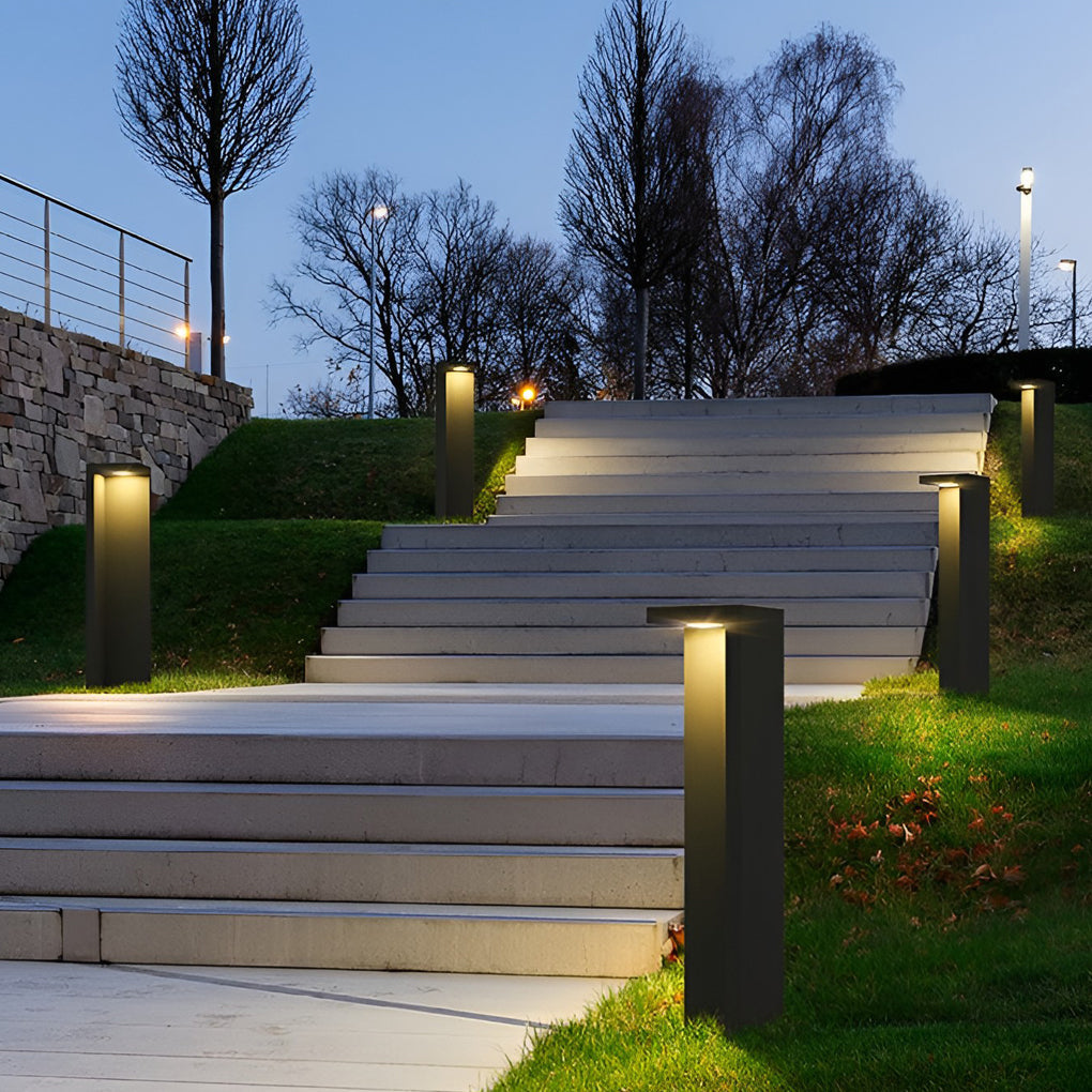 Fredy Rectangular Fixture Modern Glass Outdoor Path Light
