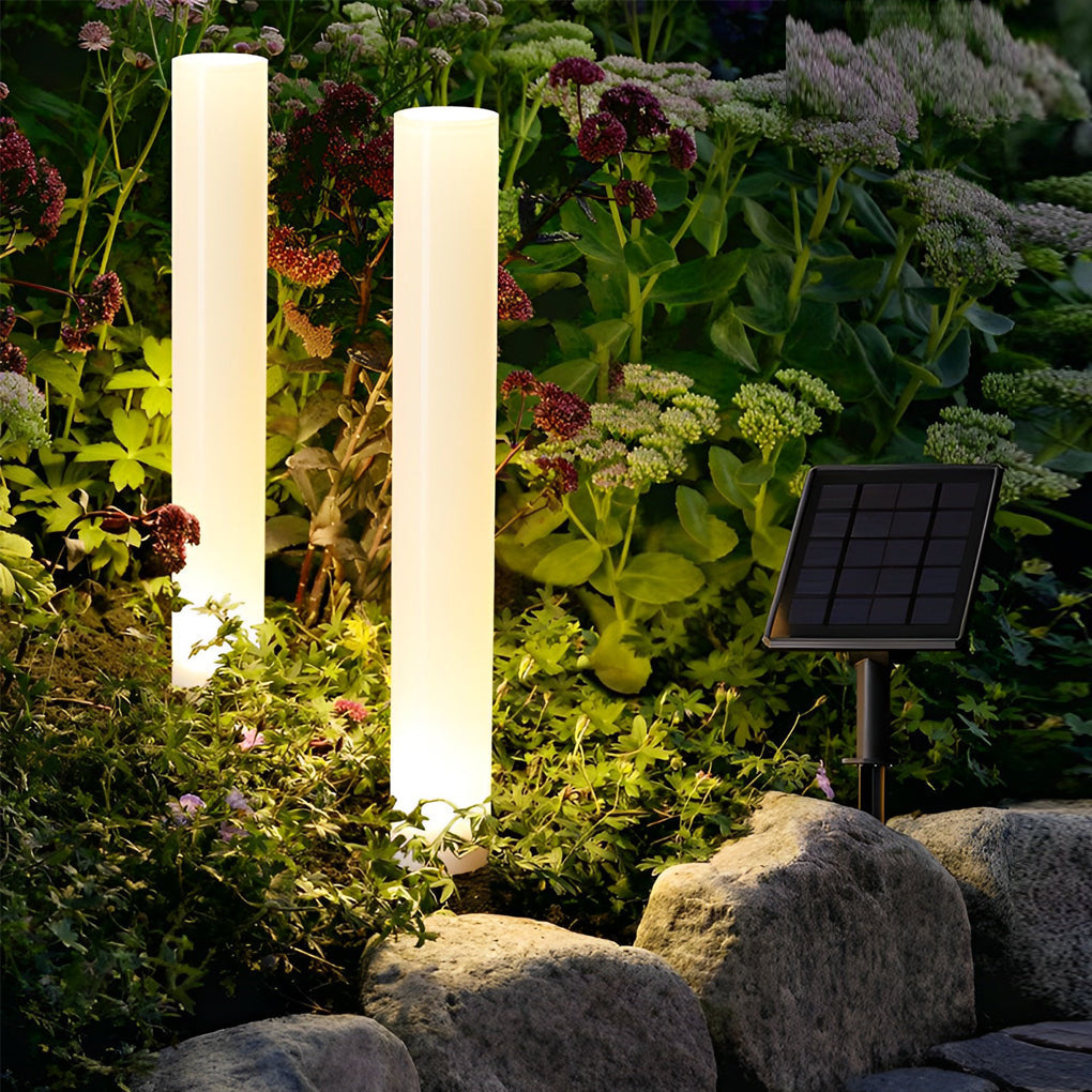 Hana Long Cylindrical Modern ABS Outdoor Lawn Post Lights