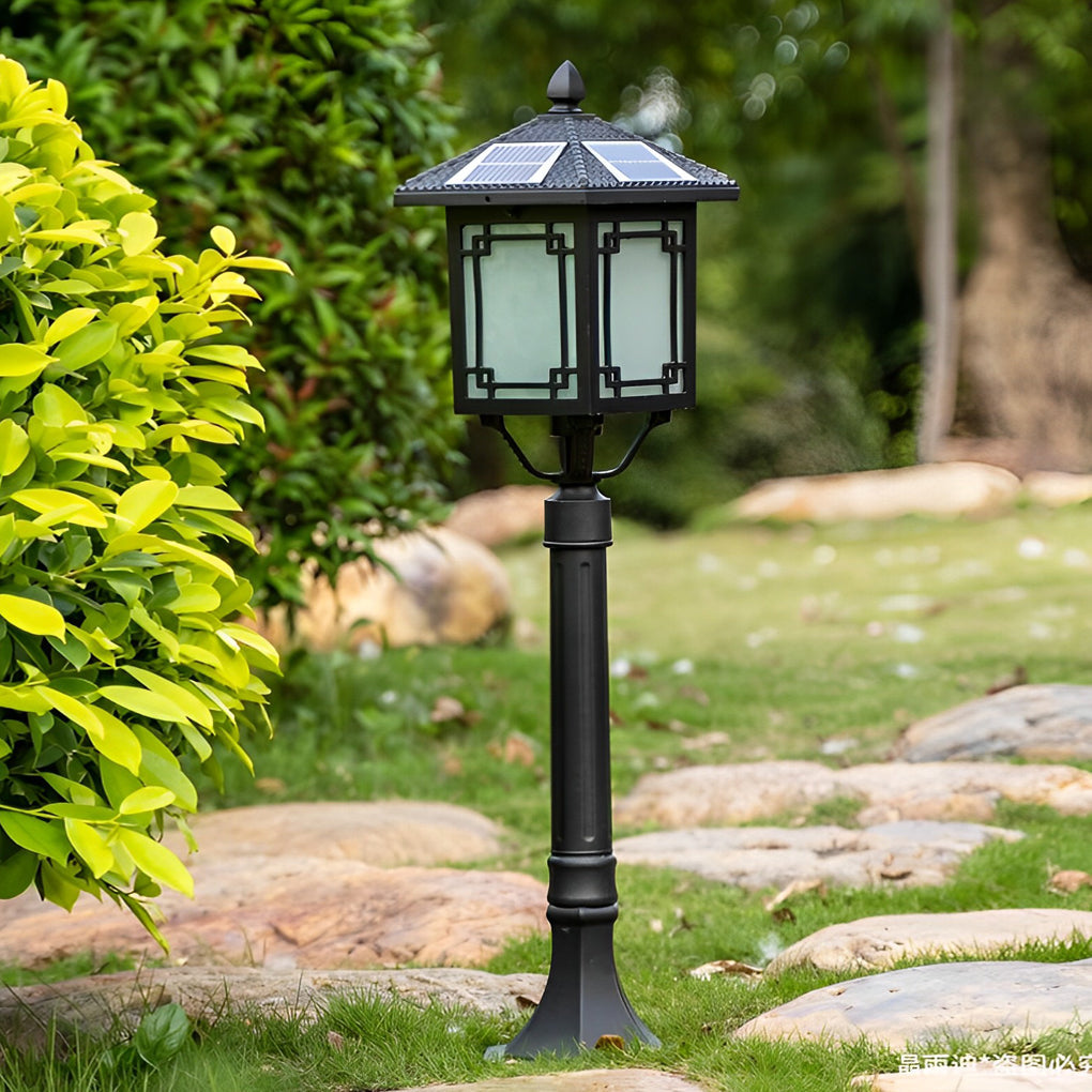Leahn Ancient House Style LED Outdoor Post Lamp