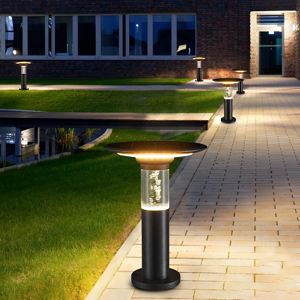 Nancy Solar Round Top Disk Down Path Lighting