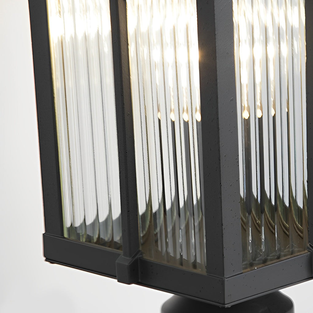 Lovele Striped Modern Glass Outdoor Post Lights