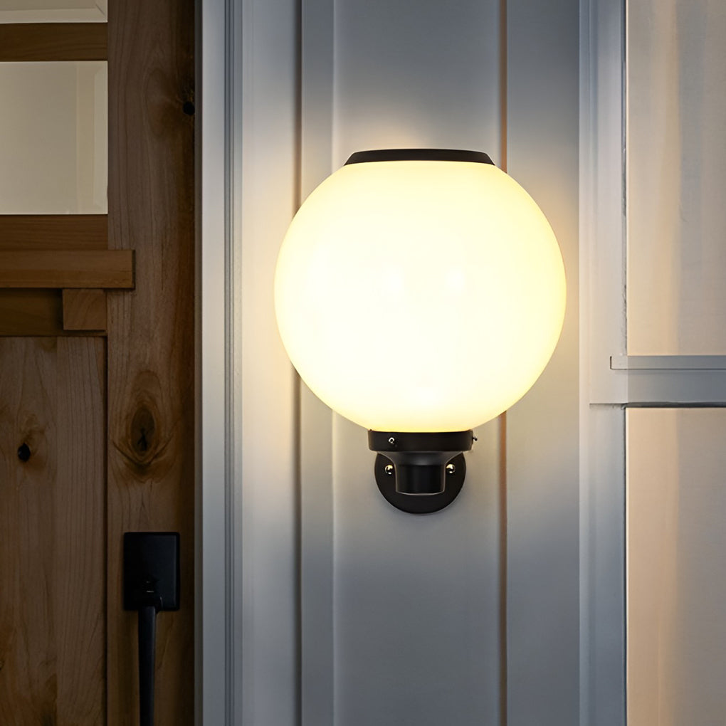 Silver Round LED Modern Outdoor Wall Lamp