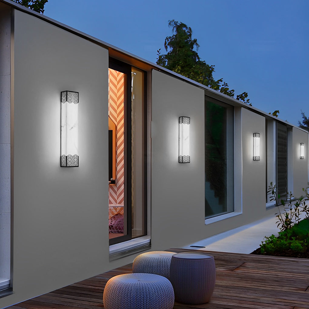Ursula Rectangular LED Vintage Resin Outdoor Wall Lights
