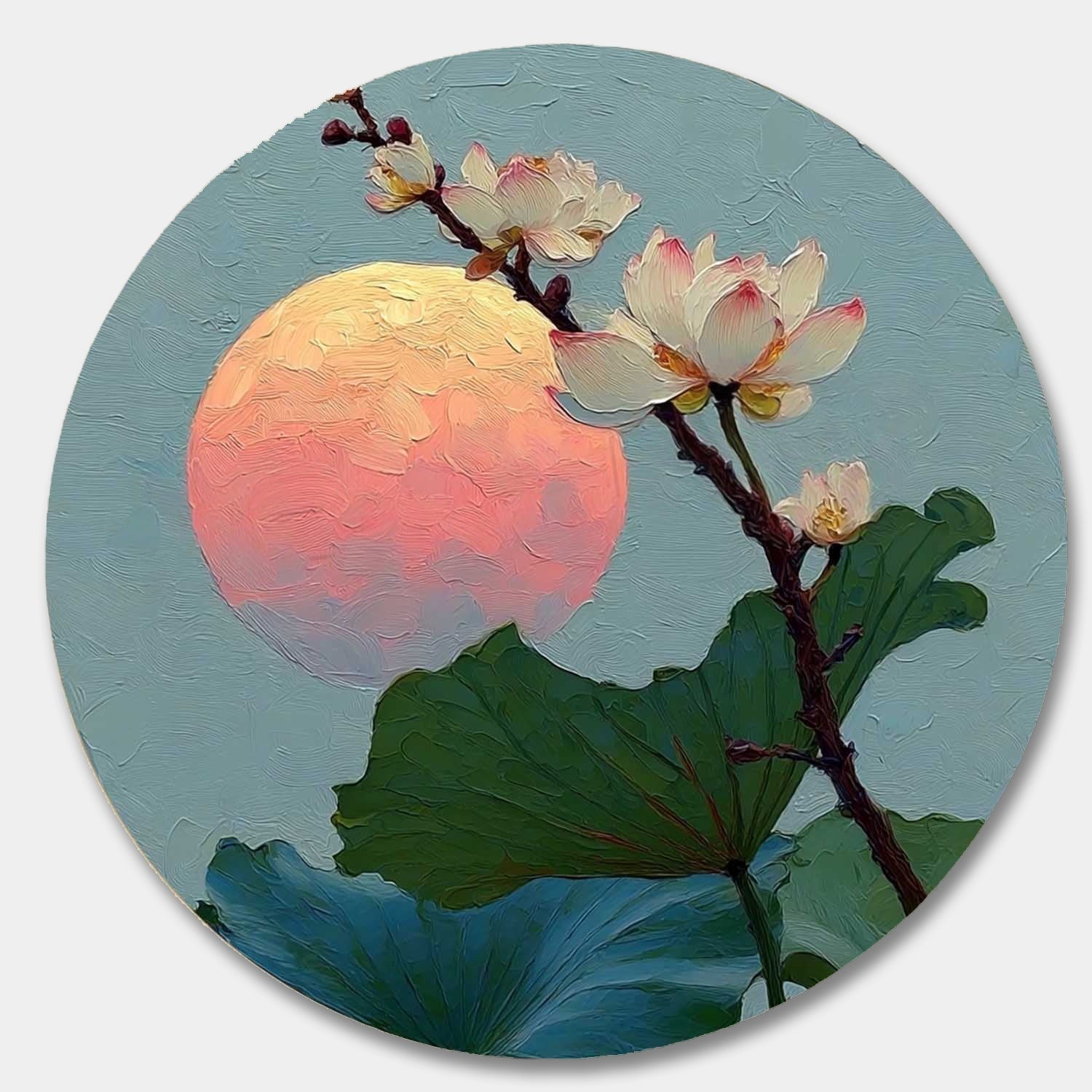 Wall Art Textured Lotus Flowers Pink - Neutralighting