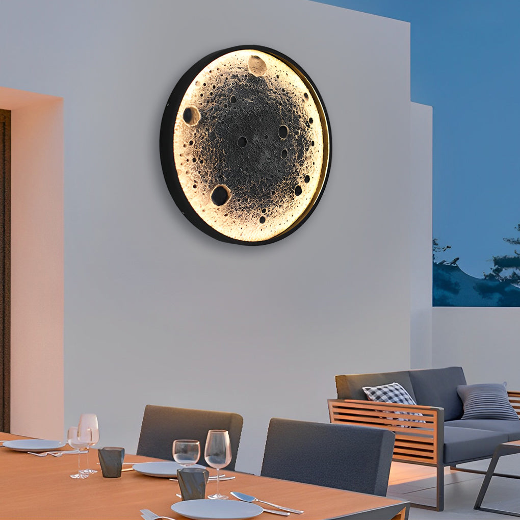 Rebellious Round Moon Modern Outdoor Wall Lights
