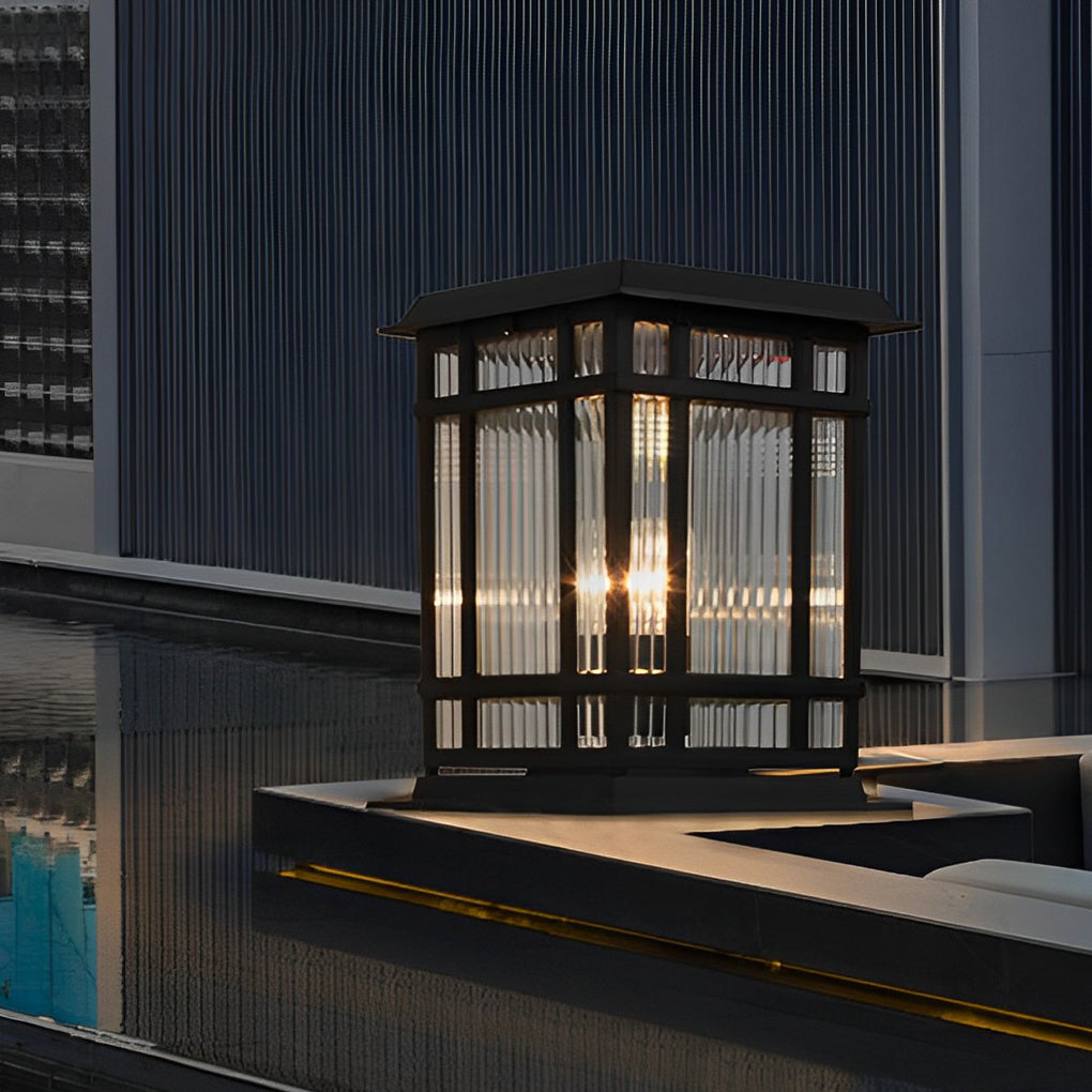 Rhett Retro Matte Modern Fence Glass Outdoor Post Lights