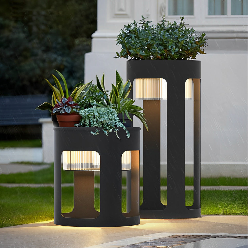 Bobie Round Under-Table Solar Steel Outdoor Light