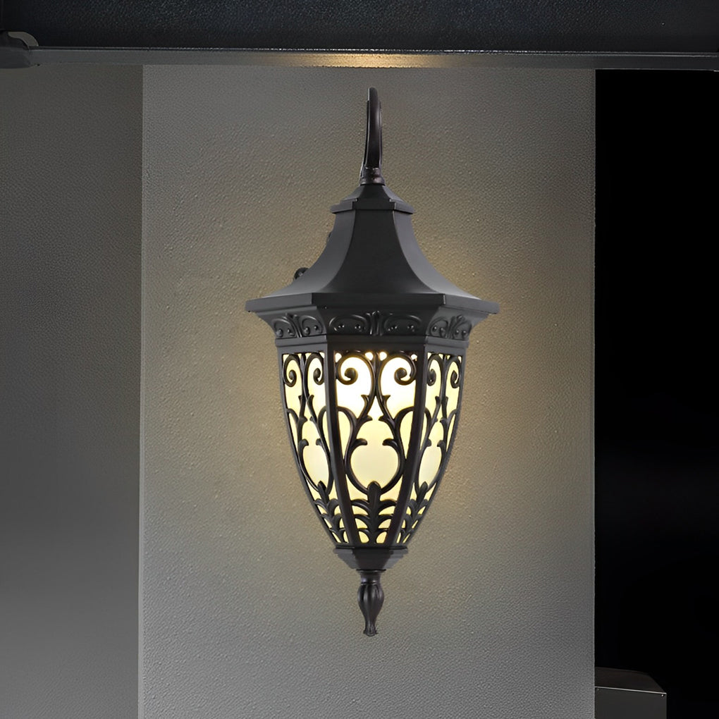 Melvina Vintage Flower American Outdoor Wall Lamp