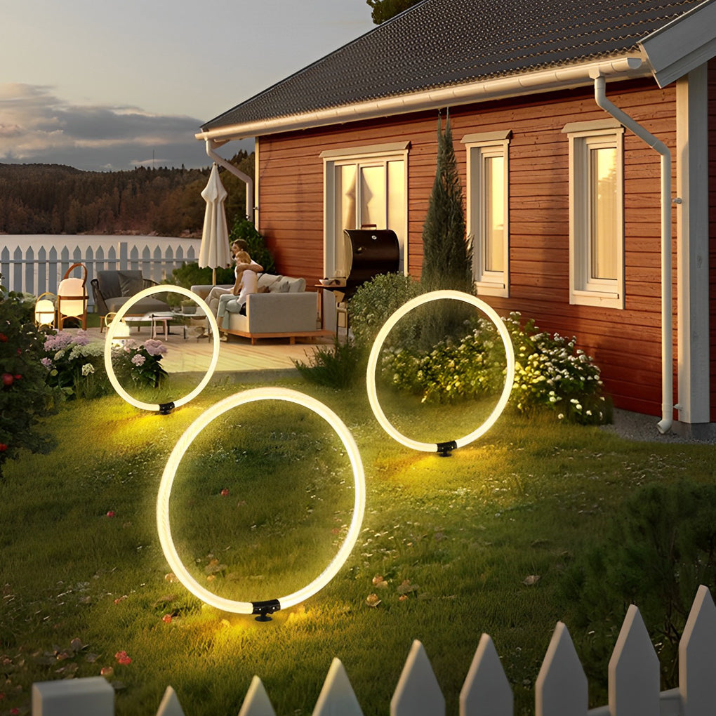 Rose Sleek Ring Modern Landscape Outdoor Lawn Light
