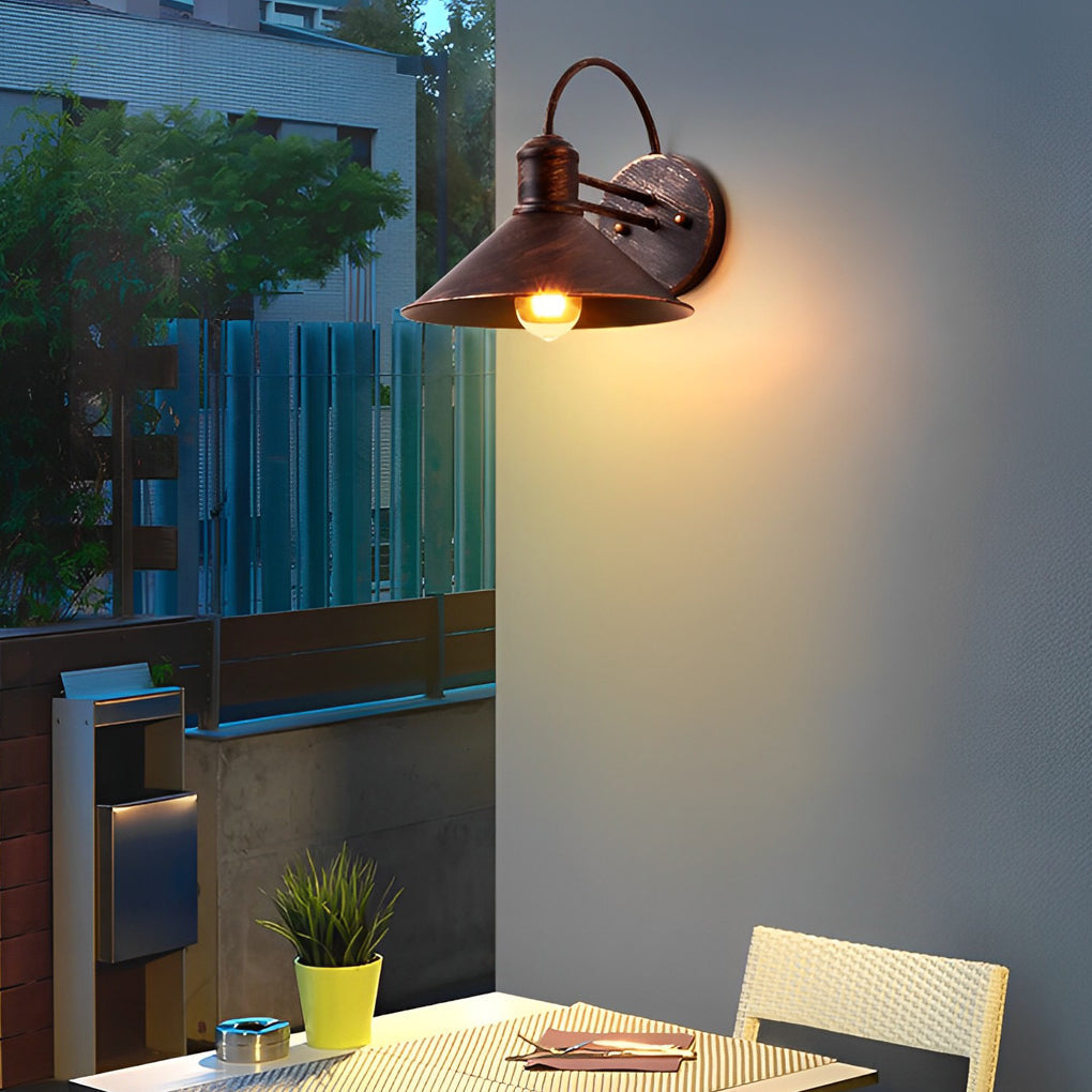 Nerissa Retro Conical Industrial Outdoor Wall Lamp